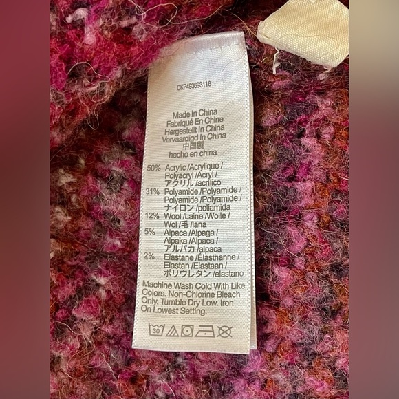 Madewell Pink and Burgundy Chunky Knit Sweater - Picture 3 of 4